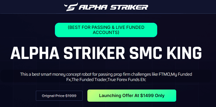 Alpha Striker SMC KING MT4 No DLL, Alpha Striker SMC KING MT4 Unlimited, EA for FTMO, EA for MFF, Prop Firm, Pass FTMO, EA for Funds, FTMO, MFF, EIGHTCAP, Best Forex EA, Top-performing Forex Robot, Profitable Expert Advisor, Optimal Forex Automation, Top Forex Algorithm, High-Performing Trading Bot, Forex EA Excellence, Superior Automated Trading System, Top-notch Forex Algorithm, Exceptional Expert Advisor